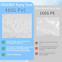 EROMMY 20x20FT Heavy Duty Party Tent with Sidewalls, Outdoor Wedding & Event Canopy, White