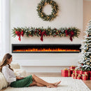 EROMMY Wall Mounted Electric Fireplace, with 12 LED Colors and Remote Control - 100 inches