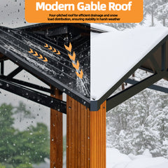 EROMMY 12 x 12 FT Modern Gazebo with Double Roof and Enhanced Drainage System, Built for Harsh Weather-Erommy