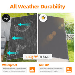 EROMMY 19.2x19.5 Heavy Duty Carport with Waterproof & UV Protected Garage Top Tarp Shelter Cover, Grey-Erommy