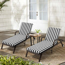 EROMMY Outdoor Lounge Chair Cushion Replacement Set of 2, Black Stripes-Erommy
