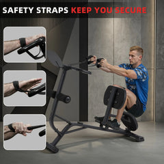 EROMMY Total Body Stretching Machine for Flexibility - Heavy Duty Steel Back and Hamstring Stretcher Safety Straps, and Adjustable Pedals - 350 Capacity