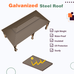 EROMMY 12X24 Hardtop Grill Gazebo with Netting and Sides-Erommy