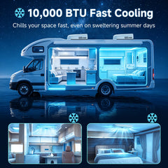 EROMMY RV Air Conditioner, 10000 BTU RV AC Unit with Auto Swing Airflow & Low-Profile Design, Low Power Consumption, Ultra Quiet, Non-Ducted RV Air Conditioners for RVs, Trucks, and Campers