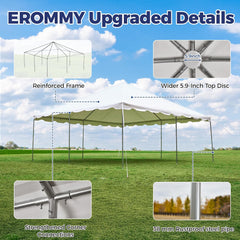 EROMMY 20x20ft Pole Party Tent with Sidewalls and Doors, Heavy Duty Outdoor Canopy with Carry Bags, Large White Event Tent