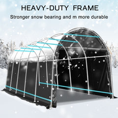 EROMMY Portable Garage, 12' x 20' x 9.8' Heavy Duty Carport, Outdoor Garden Tool Storage Shed Shelter
