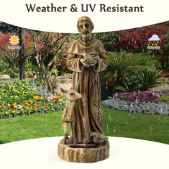 EROMMY St. Francis Religious Garden Decor Statue,nature's Nurturer With Bird Feeder