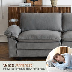 EROMMY 120.8 Inch Oversized Sectional Couch for Modern Living Room, Light Gray-Erommy