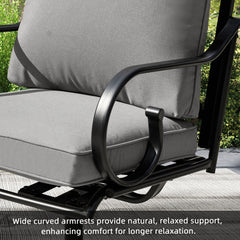 EROMMY Patio Swivel Chair Set of 2, Outdoor Dining Chairs with Cushions, Gray-Erommy