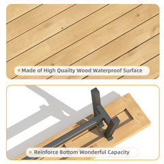 EROMMY Premium Outdoor Rectangle Patio Dining Set for Backyard, Porch, Lawn, and Garden - Brown-Erommy