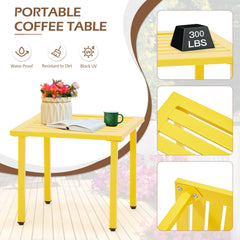 EROMMY 3-Piece Outdoor Bistro Set ¨C Metal Chairs & Table, Yellow-Erommy