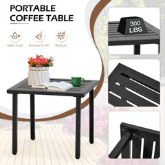 EROMMY 3-Piece Outdoor Bistro Set ¨C Metal Chairs & Table, Black-Erommy