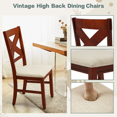 EROMMY Dining Chairs Set of 2, Modern Farmhouse Upholstered Dining Room Chair, Walnut-Erommy