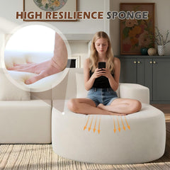 EROMMY Modern L-Shape Sectional Sofa with Chaise Lounge,Boneless L Shape Sofa with Deep Seat, Beige-Erommy