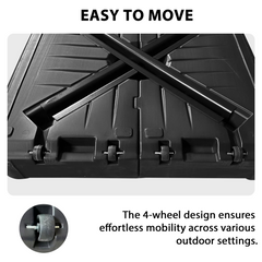 EROMMY 35.5" Patio Square Umbrella Base with Wheels, Heavy Duty Stand for Large Offset & Cantilever Umbrellas, Holds Up to 440 lbs with Water, Perfect for Outdoor Use-Erommy