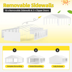 EROMMY Heavy Duty Party Tent with Removable Sidewalls & Storage Bags, White-Erommy