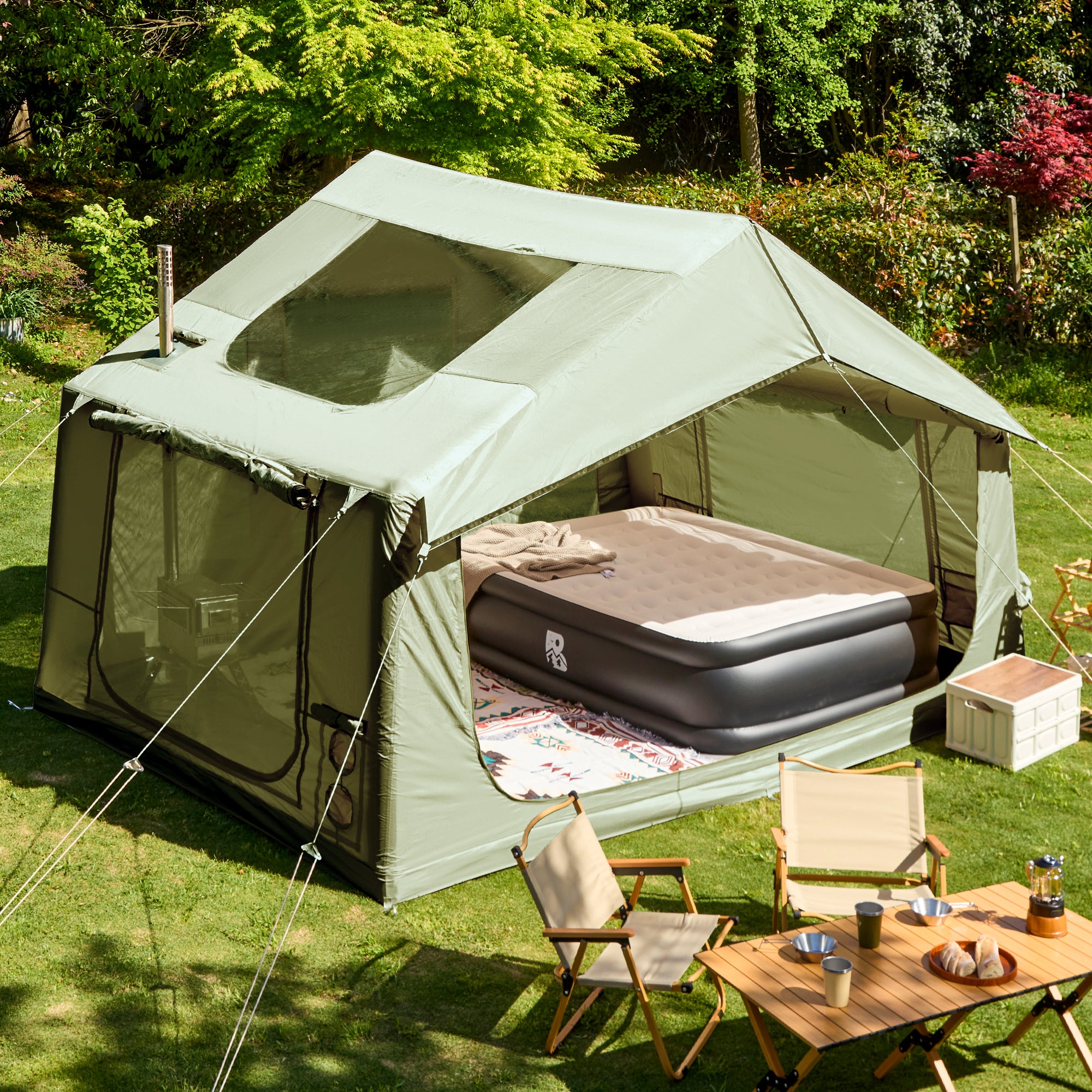 6 Person Instant Tent | Large Windows and Doors