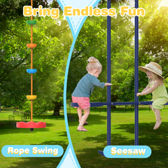 EROMMY Outdoor Heavy-Duty Metal 5 in 1 Playset for Kids, 440 lbs-Erommy