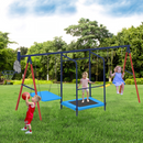 EROMMY Outdoor Heavy-Duty Metal 5 in 1 Playset for Kids, 440 lbs-Erommy