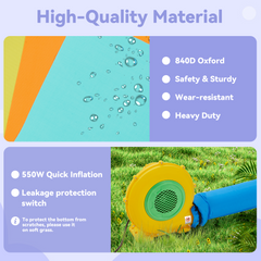 EROMMY Inflatable Trampoline Bouncy House with Water Slides for Kids 3-6 Backyard, Heavy Duty 840D Oxford-Erommy