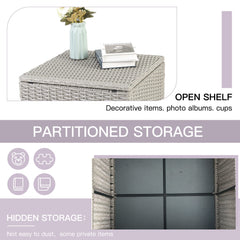 Erommy 6 Pcs Patio Furniture Set with Thick Cushion and Coffee Table, Light Gray-Erommy