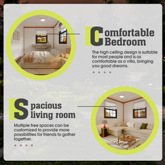 EROMMY Modern 20ft 2 Bedroom Folding House with Fully Equipped Bathroom, Portable Pre Built Container Home, Customizable Prefab Home for Outdoor Living-Erommy