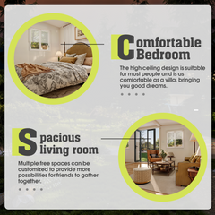 EROMMY 20ft Portable Prefab Modular Home with Kitchen & Bathroom, Expandable Container House for Adults Living, Foldable Mobile House with Personalized Living Space-Erommy