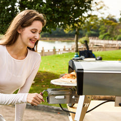 EROMMY 20 inches Auto-Rotating Pizza Oven with Folding Design, 360°Automatic Rotating Pizza Stone with upgraded GAS Power Heating System, Outdoor Pizza Oven for Backyard, Camping, Picnic-Erommy