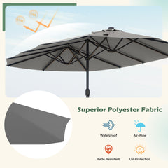 EROMMY 15 X 9 Double-Sided Outdoor Spacious Umbrella - Gray-Erommy