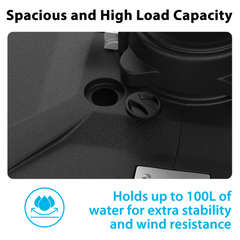 EROMMY 35.5" Patio Square Umbrella Base with Wheels, Heavy Duty Stand for Large Offset & Cantilever Umbrellas, Holds Up to 440 lbs with Water, Perfect for Outdoor Use-Erommy