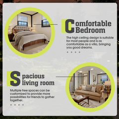 EROMMY Modern 20ft Foldable Mobile Home with Full Kitchen & Bathroom, Expandable Container House for Adults, Prefab Boxable House to Live In for Backyard or Off-Grid Living-Erommy