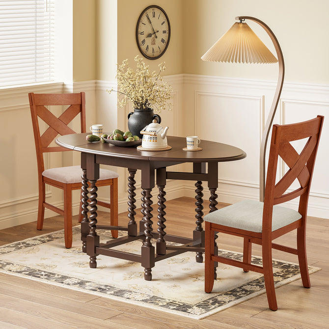 EROMMY Dining Chairs Set of 2, Modern Farmhouse Upholstered Dining Room Chair, Natural Oak-Erommy