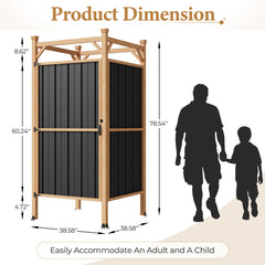 EROMMY Outdoor Shower Enclosure with Lockable Door, Weatherproof Outdoor Shower Stall with Metal Panels, Hooks & Shelves - Perfect for Pool Wash Station, Backyard & Beach Rinse Area Small Version
