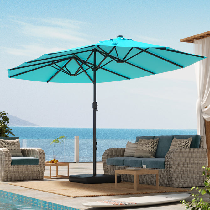 EROMMY 15 X 9 Double-Sided Outdoor Spacious Umbrella - Blue-Erommy