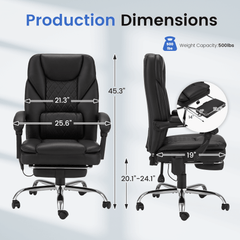Executive Office Chair, Ergonomic Office Chair with Lumbar Support Black-Erommy