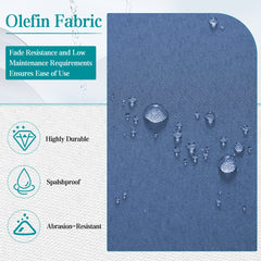 EROMMY 5-Piece Outdoor Sectional Patio Conversation Set with 3-seater sofa for Deck, Lawn, Blue-Erommy