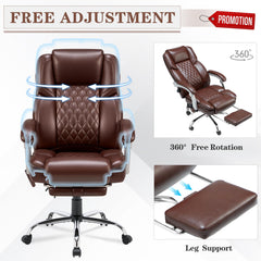 Hormest ergonomic office chair with lumbar support and adjustable footrest, brown
