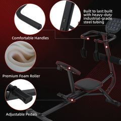 EROMMY Total Body Stretching Machine for Flexibility - Heavy Duty Steel Back and Hamstring Stretcher Safety Straps, and Adjustable Pedals - 350 Capacity