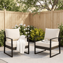 EROMMY Patio Furniture Cushions Set of 2 with Handle and Ties, Waterproof Fade-Resistant Outdoor Couch Cushions, Chair Pads for Dining Chairs, Beige
