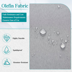 EROMMY 5-Piece Outdoor Sectional Patio Conversation Set with 3-seater sofa for Deck, Lawn, Grey-Erommy