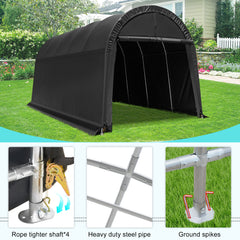 EROMMY Portable Garage, 12' x 20' x 9.8' Heavy Duty Carport, Outdoor Garden Tool Storage Shed Shelter