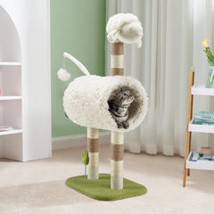 EROMMY Sheep Cat Tree, 39" Cat Tower with Scratching Post Toys Furniture Cat Climbing Tower