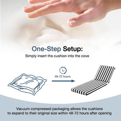 EROMMY Outdoor Lounge Chair Cushion Replacement Set of 2, Black Stripes-Erommy