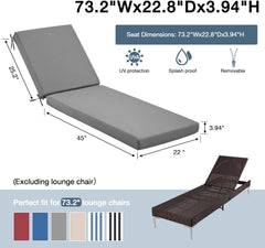 EROMMY Outdoor Lounge Chair Cushion Replacement Set of 2, Grey-Erommy