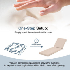 EROMMY Outdoor Lounge Chair Cushion Replacement Set of 2, Beige-Erommy