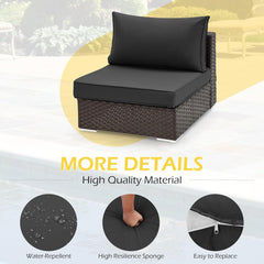 Outdoor Replacement Cushions for 6-Seat Patio Conversation Sets, Black | erommy