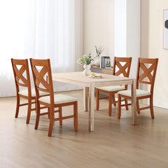 EROMMY Dining Chairs Set of 2, Modern Farmhouse Upholstered Dining Room Chair, Natural Oak-Erommy