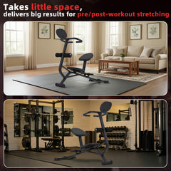 EROMMY Total Body Stretching Machine for Flexibility - Heavy Duty Steel Back and Hamstring Stretcher Safety Straps, and Adjustable Pedals - 350 Capacity