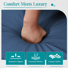 EROMMY 6 Seats Modern Outdoor Conversation Set Sectional Sofa with Coffee Table, Blue-Erommy