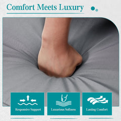 EROMMY 5-Piece Outdoor Sectional Patio Conversation Set with 3-seater sofa for Deck, Lawn, Grey-Erommy